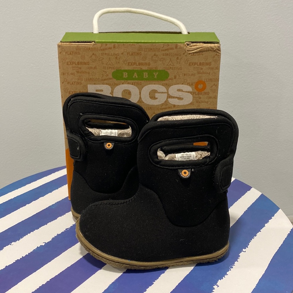 Baby Bogs Solid Black Winter Boots